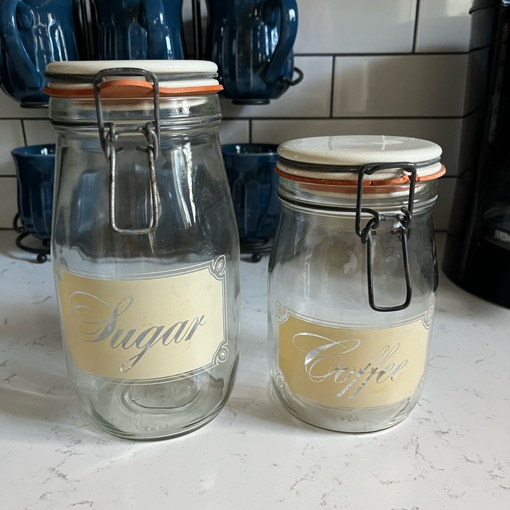 Vintage Coffee And Sugar Decanters  Carlton Glass USA